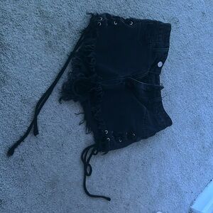 black drawstring jean short size XS US-2